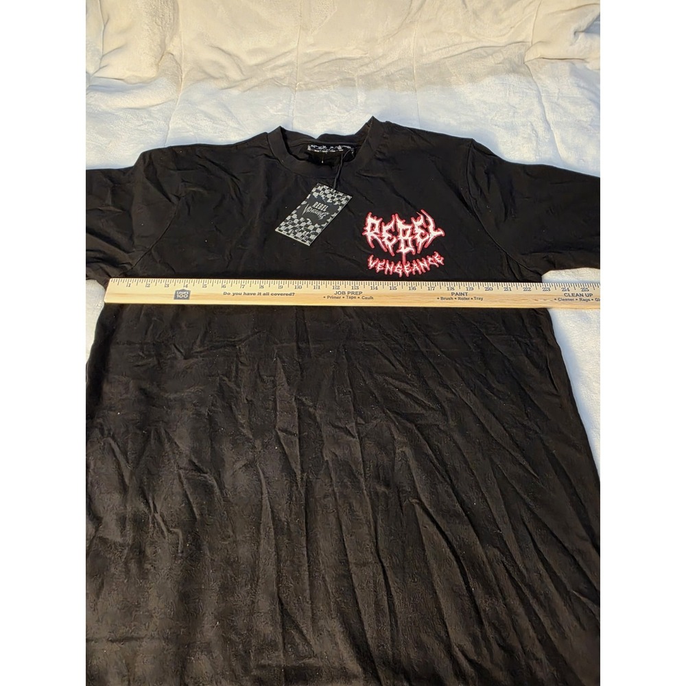 New Rebel Vengeance Never Fear The Grim Reaper Skull Streetwear Graphic Tee 2XL - Picture 2 of 6